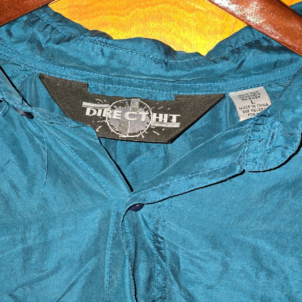 VINTAGE DIRECT HIT 100% WASHABLE SILK SHIRT (L)